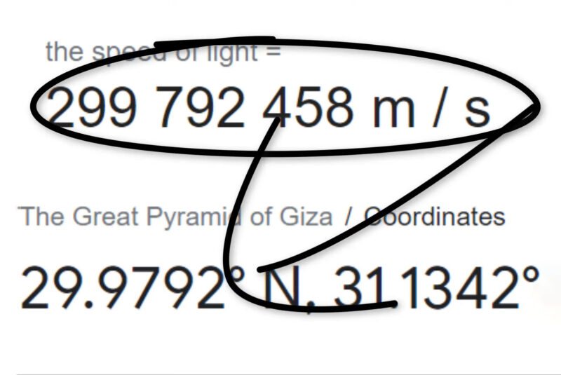Speed of Light number and Great Pyramid